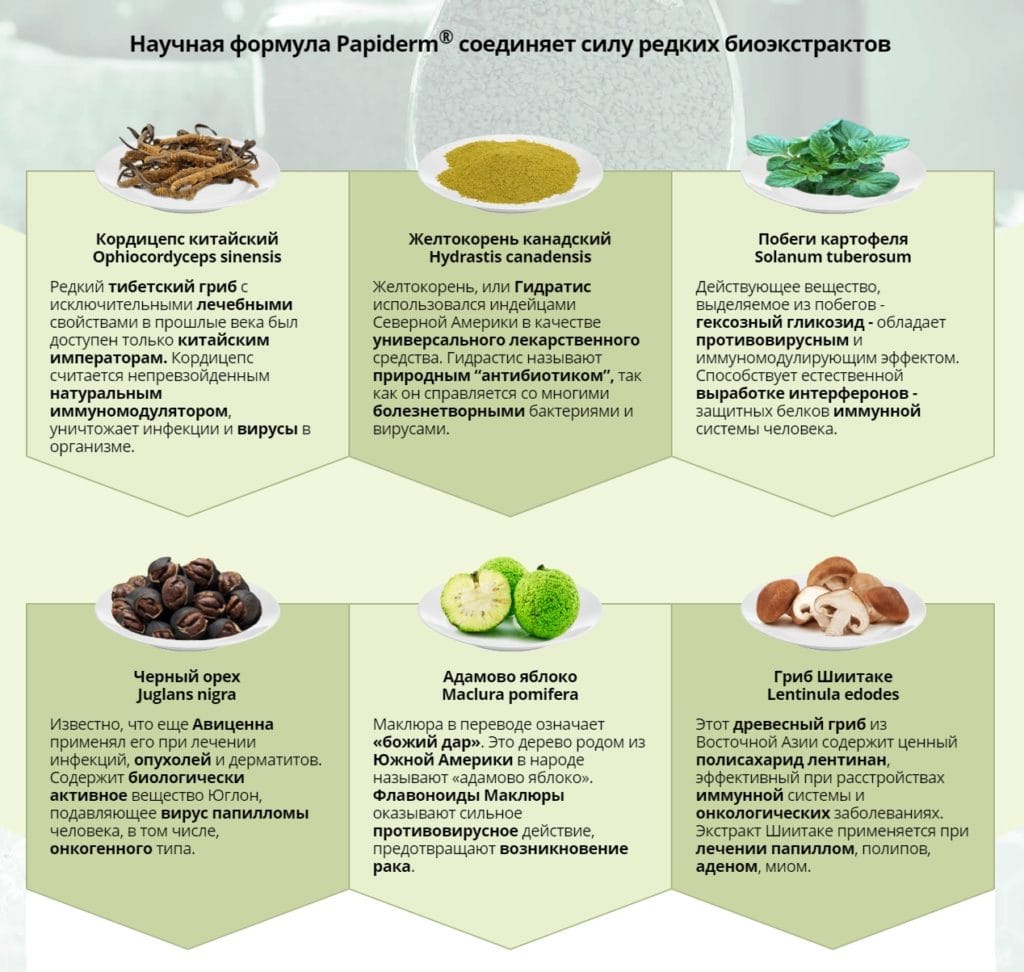 Средство Papiderm (Папидерм) от папиллом состав