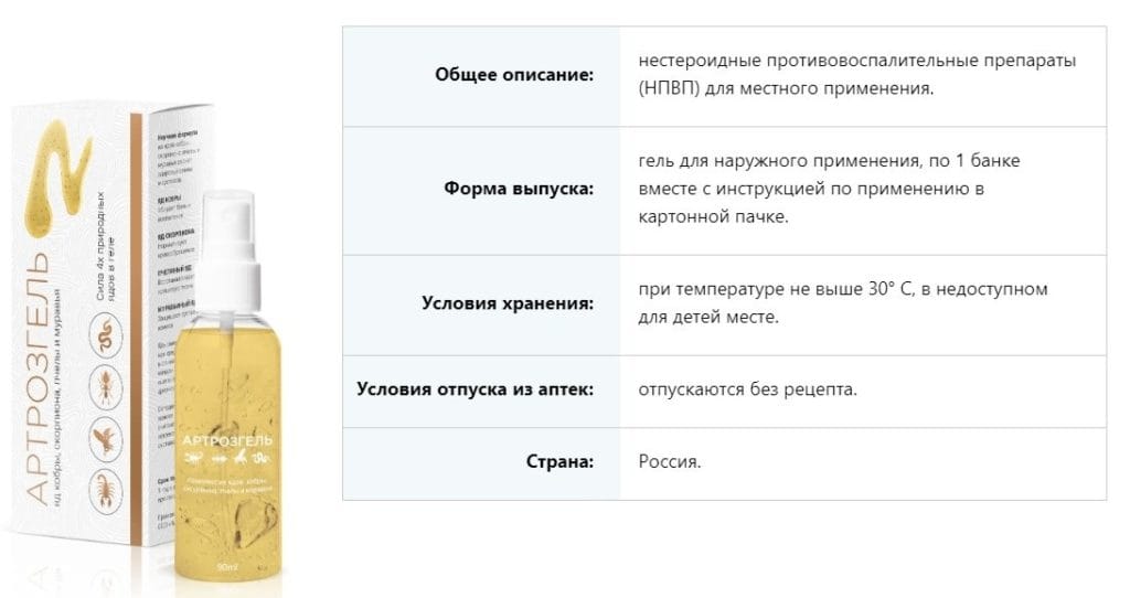Артрозгель для суставов оригинал