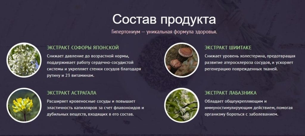 Лекарственный препарат Гипертониум состав