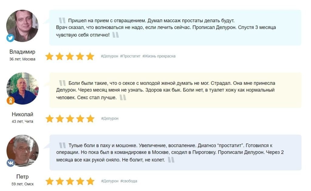 Делурон Форте от простатита отзывы